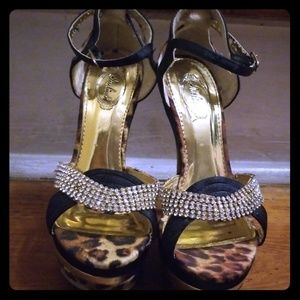 Women Italina animal printed high heels evening sh